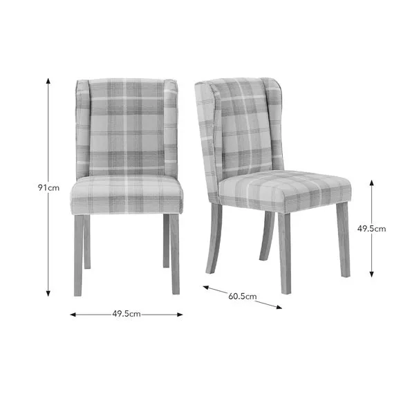 Set of 2 Wingback Dining Chairs - Natural