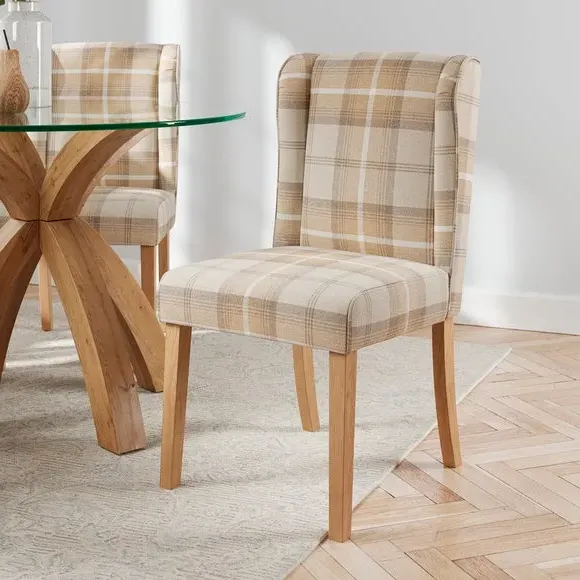 Set of 2 Wingback Dining Chairs - Natural