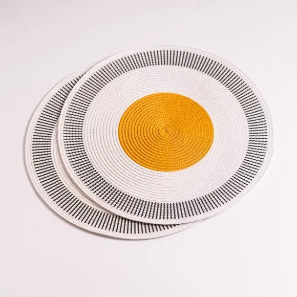 Set of 2 Woven Placemats - Multicolor, PVC
