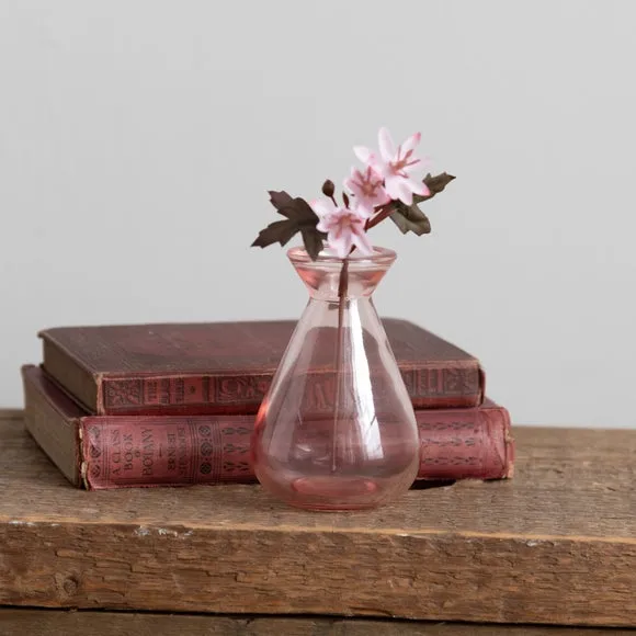 Set of 3 Artificial Stems in Vases - Pink, Glass