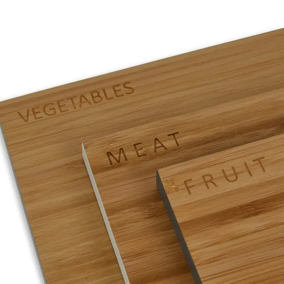 Set of 3 Chopping Boards - Natural, Bamboo