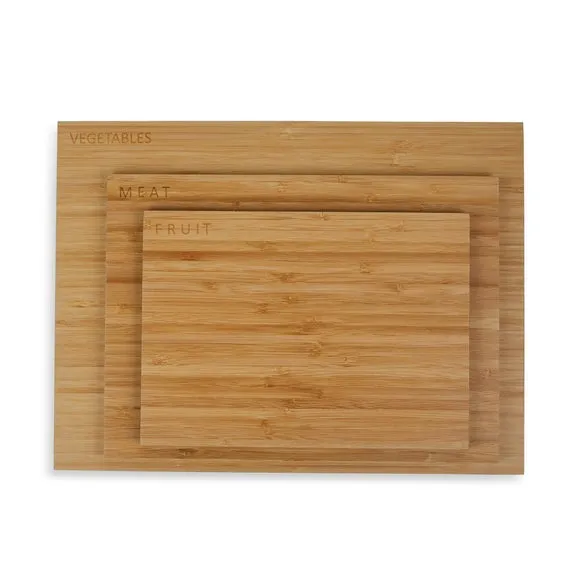 Set of 3 Chopping Boards - Natural, Bamboo