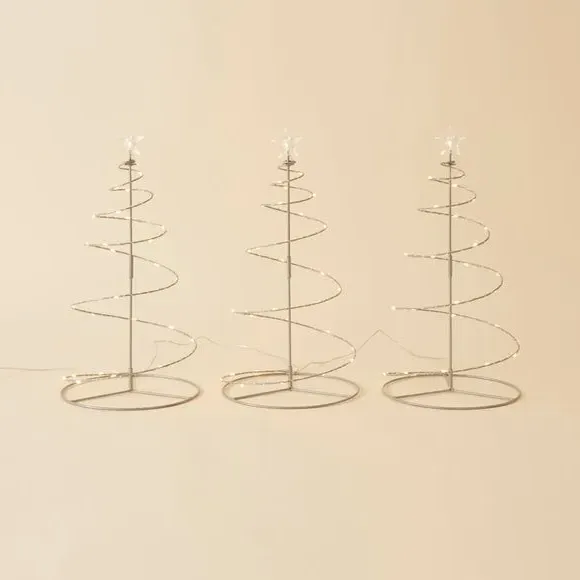 Set of 3 Collapsible Christmas Trees - Silver