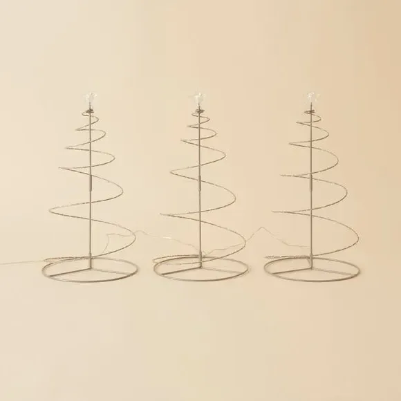 Set of 3 Collapsible Christmas Trees - Silver