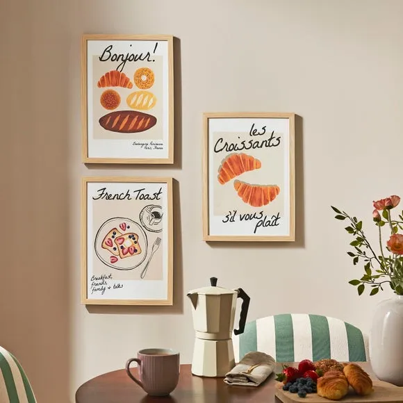 Set of 3 Framed Prints - Multicolor, Wood image