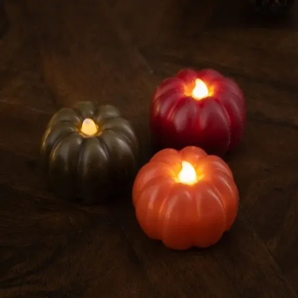 Set of 3 LED Pumpkins - Multicolor