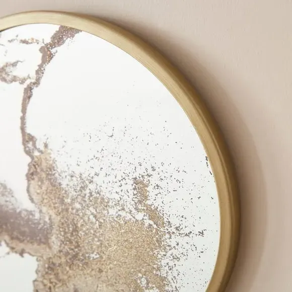 Set of 3 Round Wall Art - Gold, Mirrored
