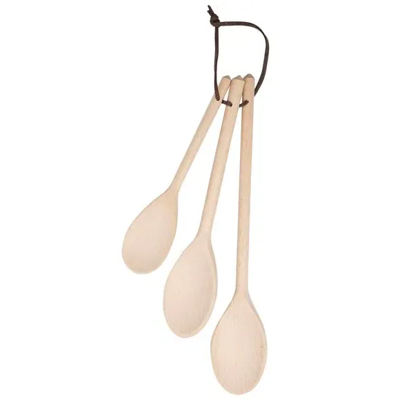 Set of 3 Wooden Spoons - Natural, Beech image