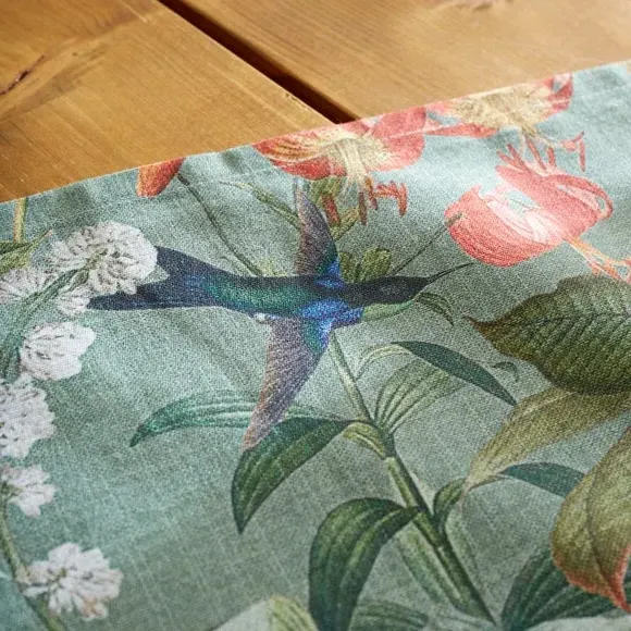 Set of 4 Botanical Bird Napkins - Multicolor