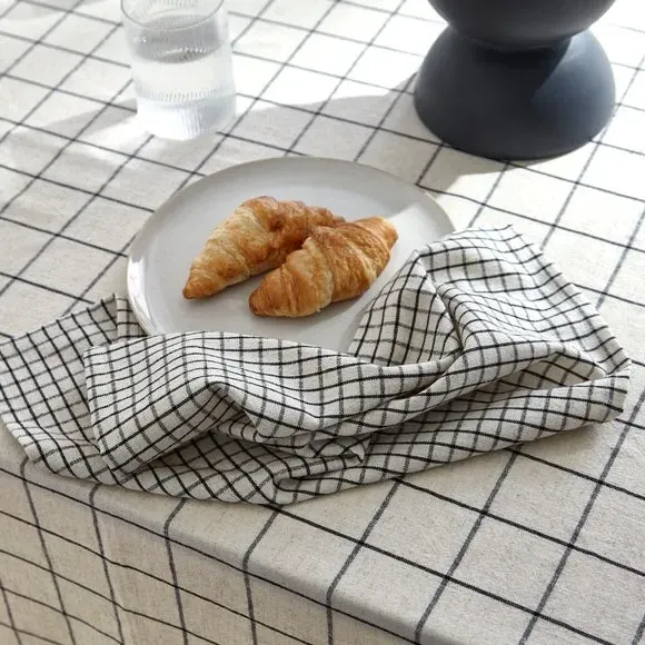 Set of 4 Check Napkins - Black/White, Cotton image