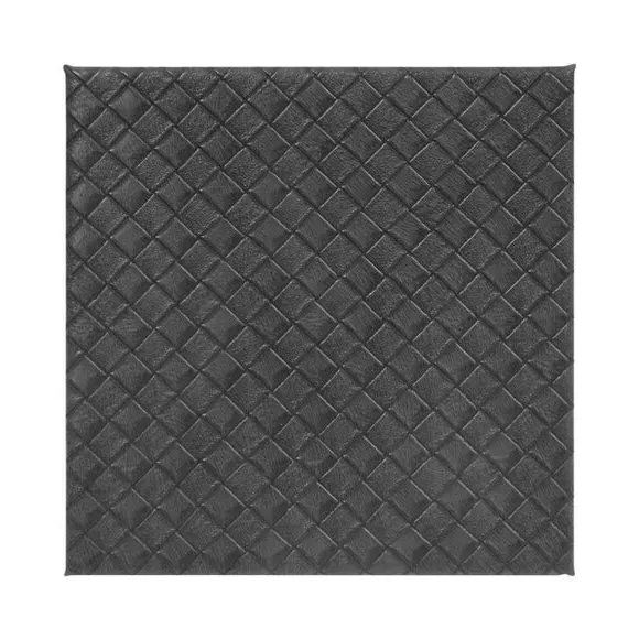 Set of 4 Coasters - Grey, Faux Leather