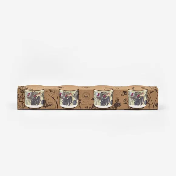 Set of 4 Espresso Mugs - White, Fine China