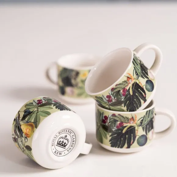 Set of 4 Espresso Mugs - White, Fine China image