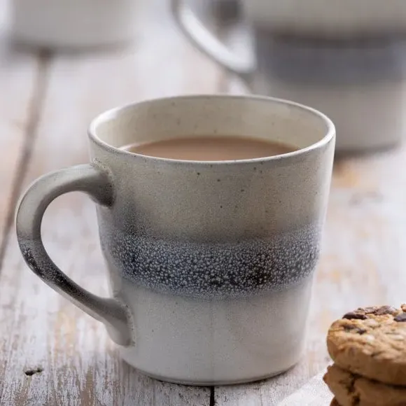 Set of 4 Mugs with Reactive Glaze - Blue, Stoneware