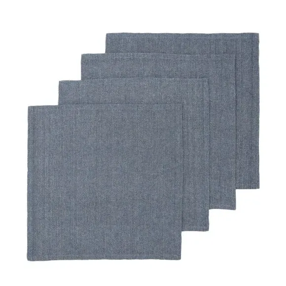 Set of 4 Napkins - Navy, Cotton