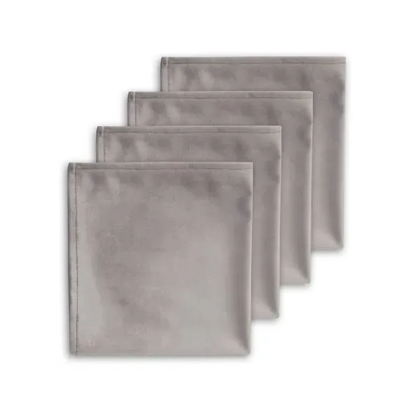 Set of 4 Napkins Quilted Finish - Grey, Velour image
