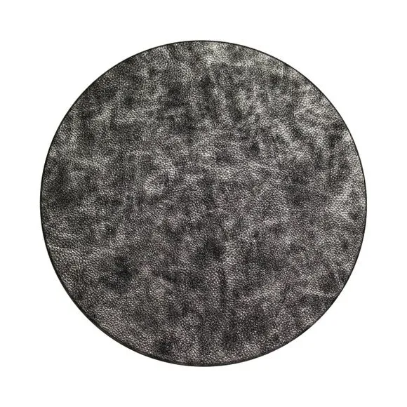 Set of 4 Placemats Heat Resistant - Black, Faux Leather