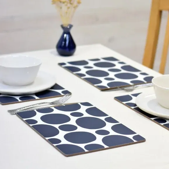 Set of 4 Placemats with Cork Back - Navy