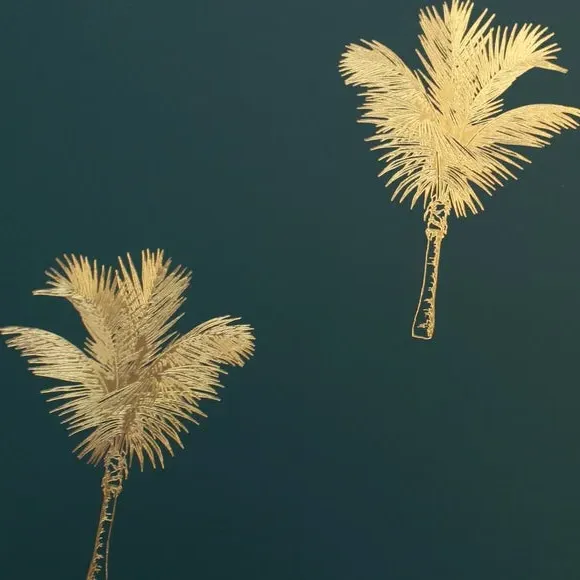 Set of 4 Placemats with Cork Back - Teal, Palm