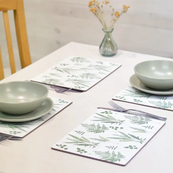 Set of 4 Placemats with Cork Back - White