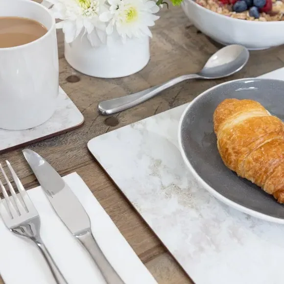 Set of 4 Placemats with Cork Backing - Grey, Wood