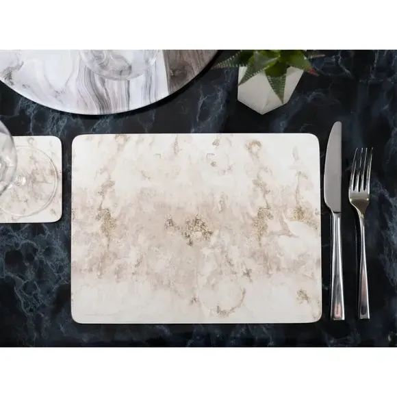 Set of 4 Placemats with Cork Backing - Grey, Wood image