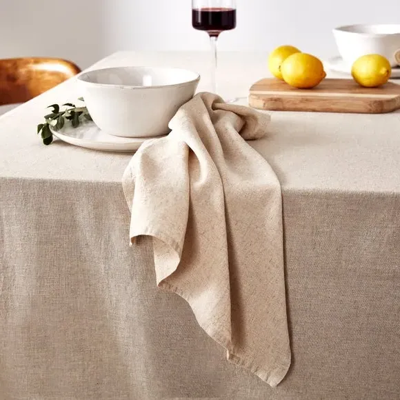 Set of 4 Plain Napkins - Natural, Linen Blend image