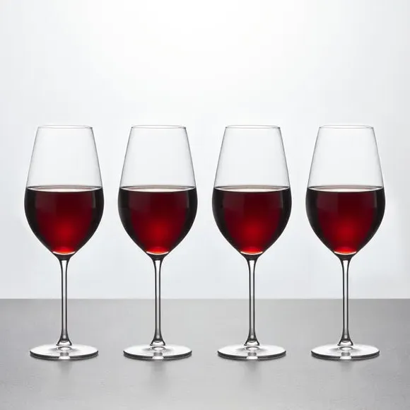 Set of 4 Red Wine Glasses - Clear, Glass image