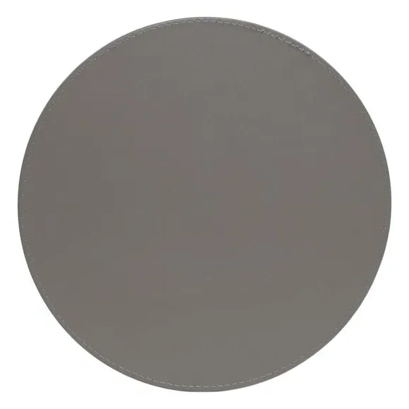 Set of 4 Reversible Placemats - Grey, Faux Leather