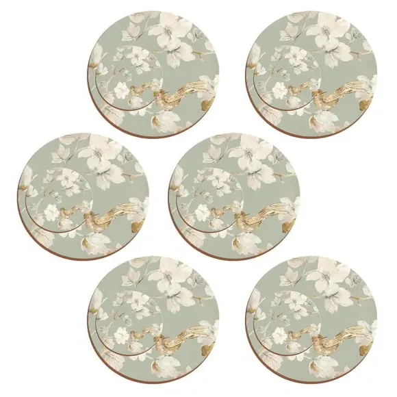 Set of 4 Round Placemats - Duck Egg, Cork image