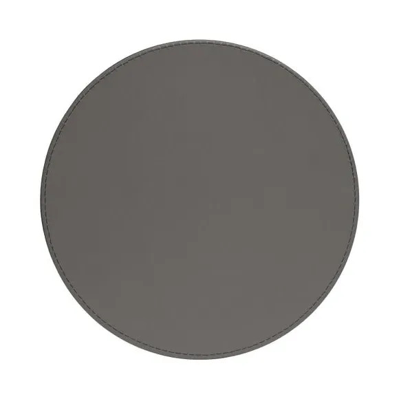 Set of 4 Round Placemats Reversible - Black
