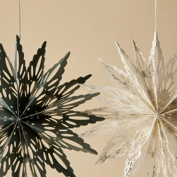 Set of 4 Snowflake Hanging Decorations - Paper