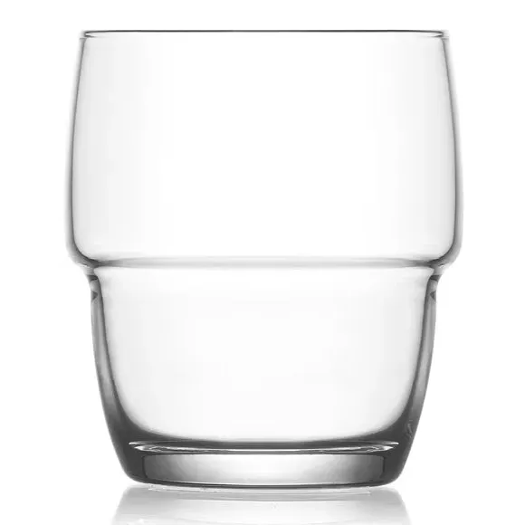 Set of 4 Stacking Tumbler Glasses - Clear Glass
