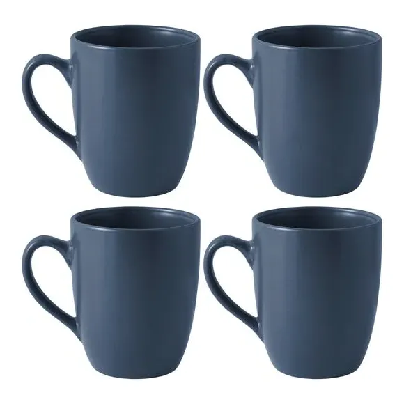 Set of 4 Stoneware Mugs - Blue image