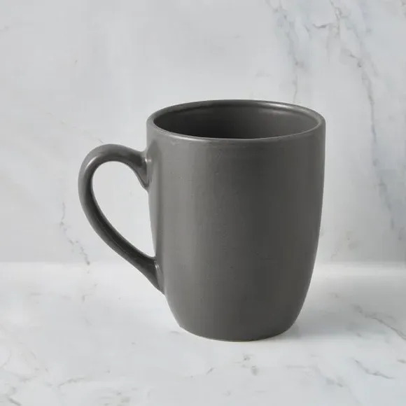 Set of 4 Stoneware Mugs - Charcoal