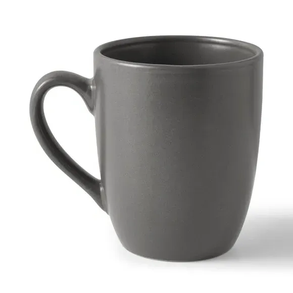 Set of 4 Stoneware Mugs - Charcoal