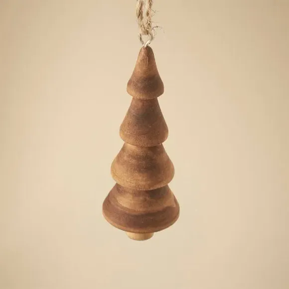 Set of 4 Tree Hanging Decorations - Wood