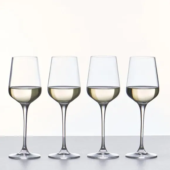 Set of 4 Wine Glasses - Clear, Crystal Glass image