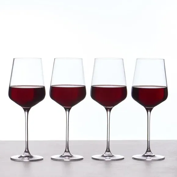 Set of 4 Wine Glasses - Clear, Crystal Glass image