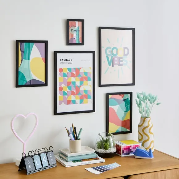 Set of 5 Framed Prints - Black image