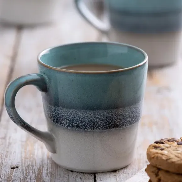 Set of 6 Mugs with Reactive Glaze - Grey