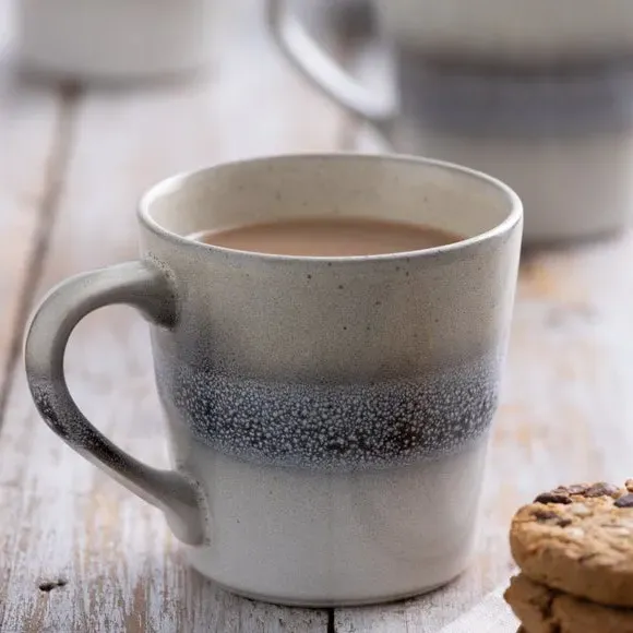 Set of 6 Mugs with Reactive Glaze - Grey