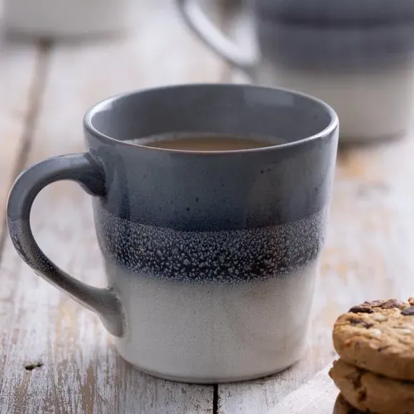 Set of 6 Mugs with Reactive Glaze - Grey