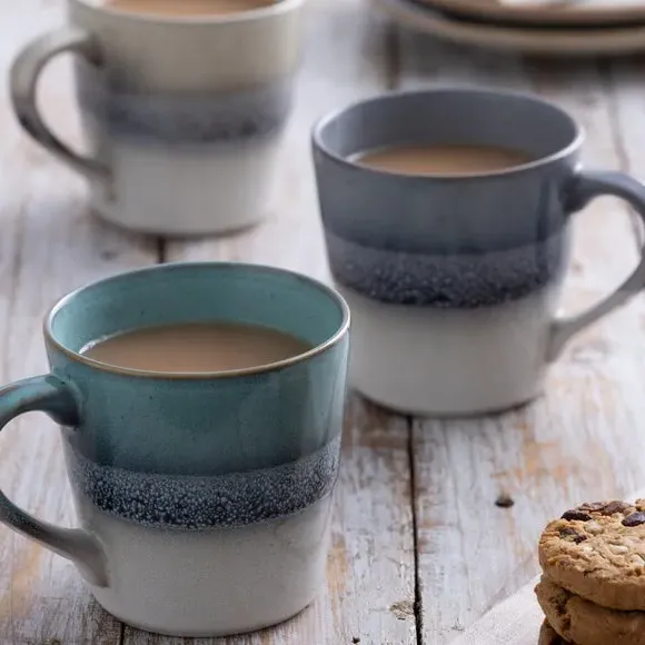 Set of 6 Mugs with Reactive Glaze - Grey image