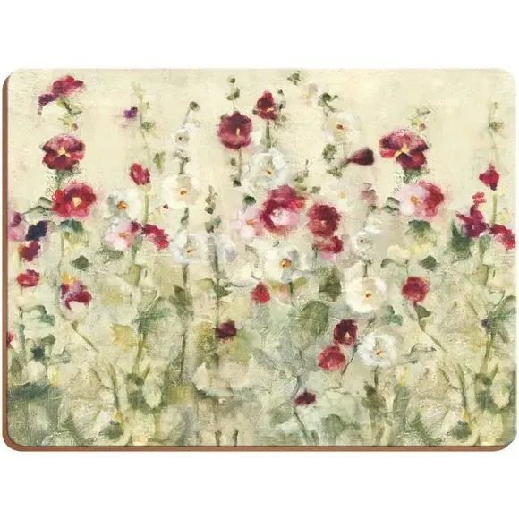 Set of 6 Placemats with Cork Backing - Red