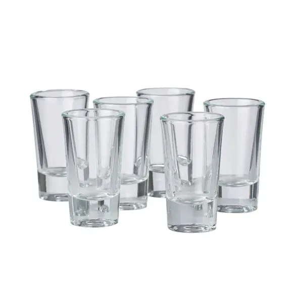 Set of 6 Shot Glasses - Clear, Recycled Glass