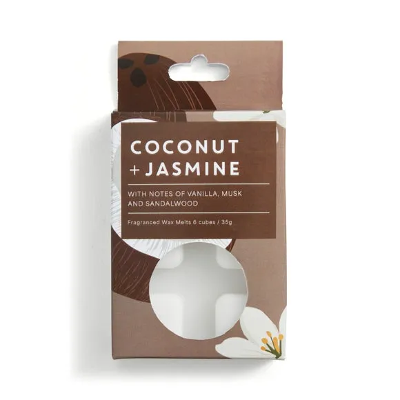 Set of 6 Wax Melts Coconut Jasmine - White