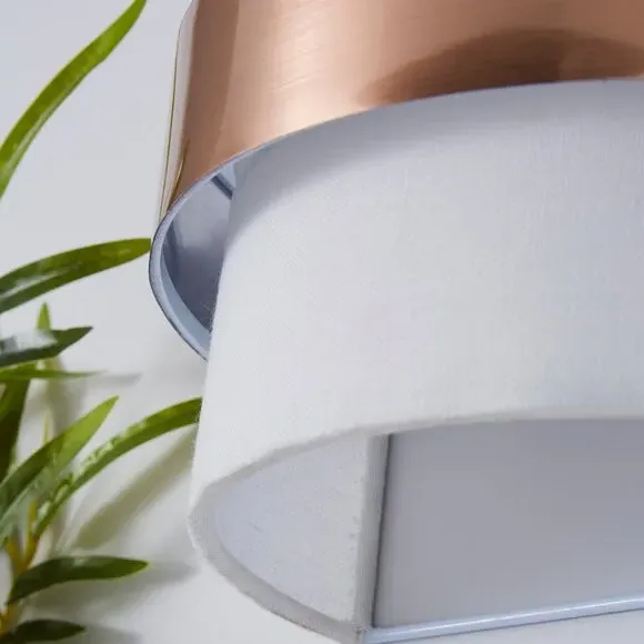 Shaded Wall Light with Dimmer - Ivory, Fabric