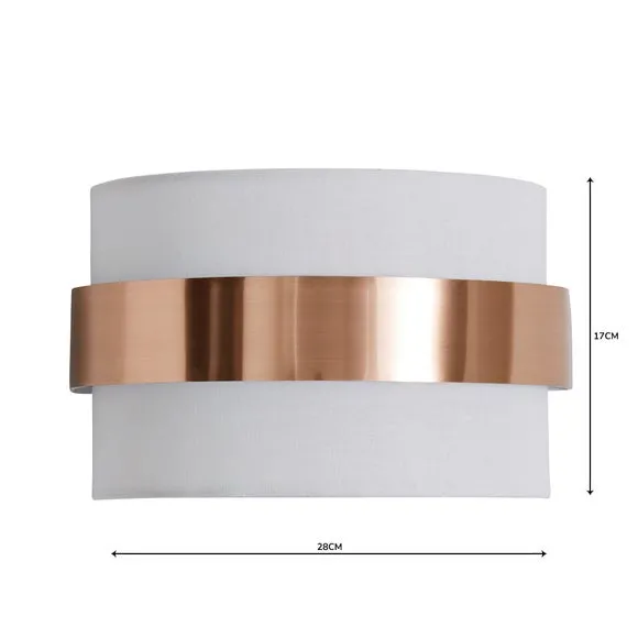 Shaded Wall Light with Dimmer - Ivory, Fabric