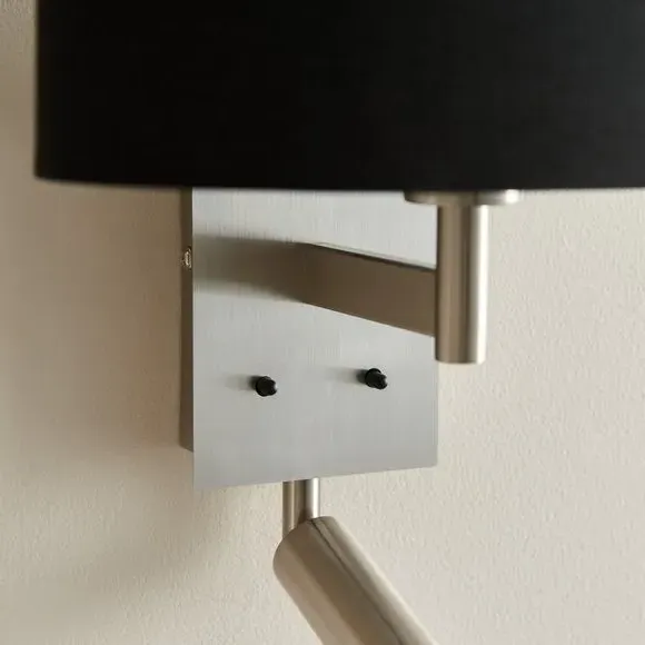 Shaded Wall Light with Switch - Black, Steel